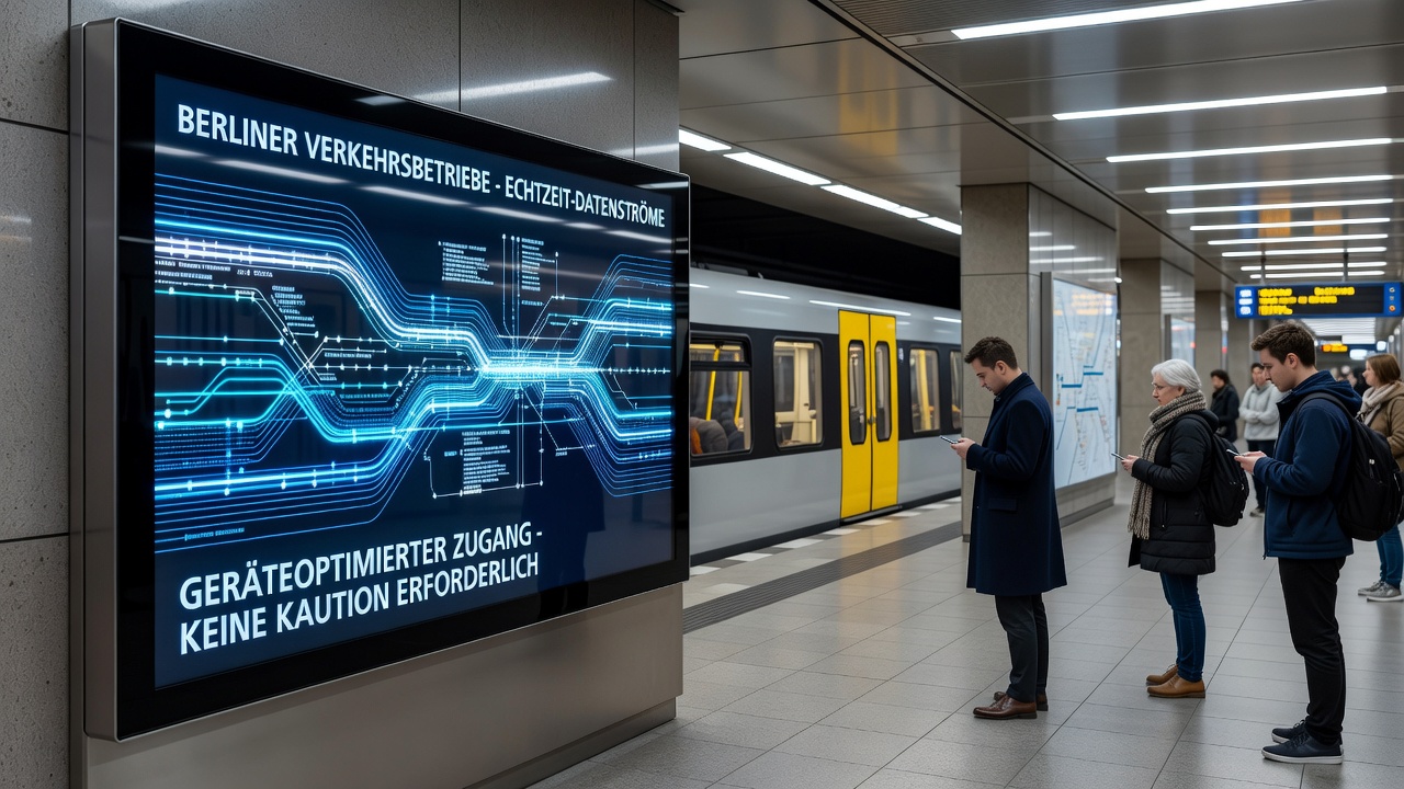 Mobile Geräte in einer Berliner U-Bahn-Wagen, die No-Deposit-Slot-Trials auf Bildschirmen anzeigen