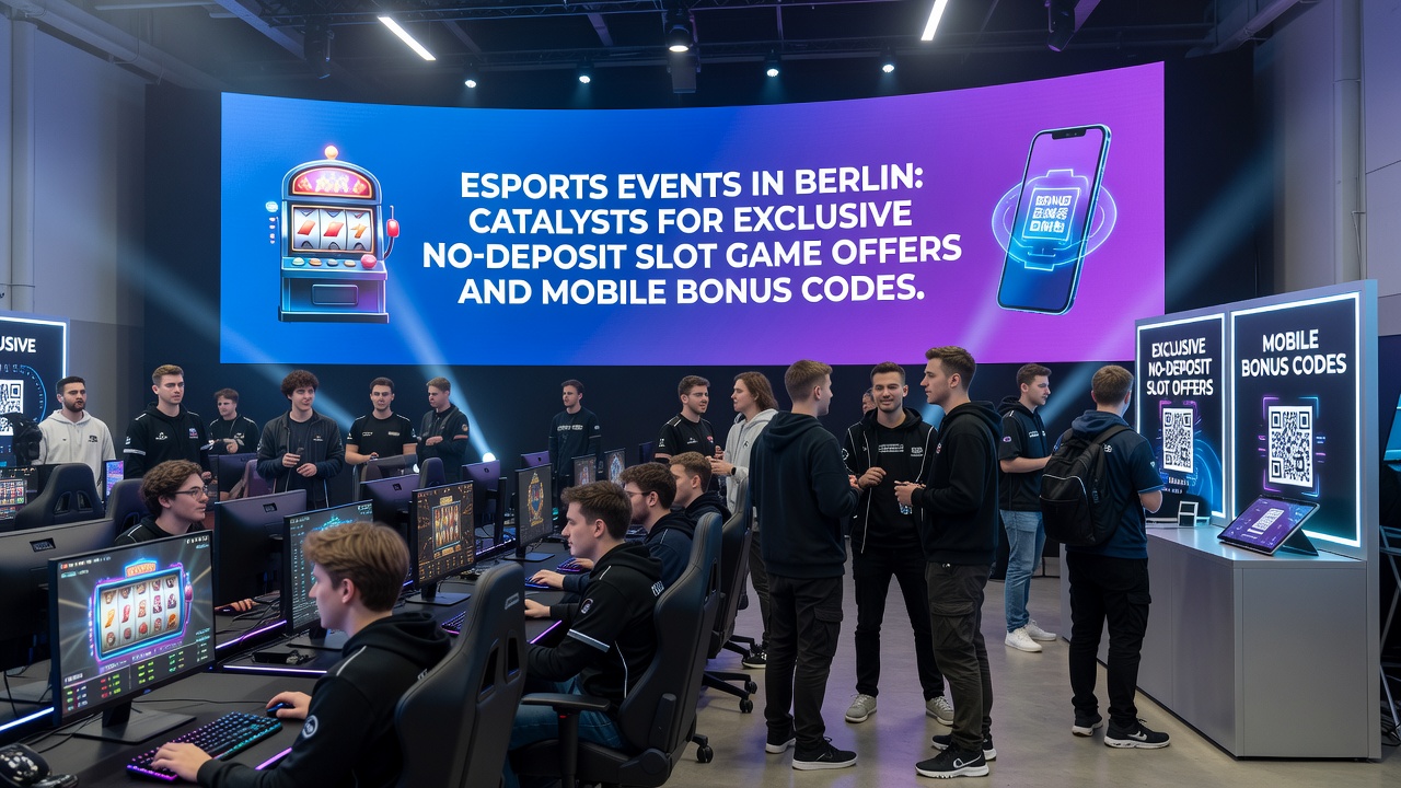 Mobile Geräte bei einem Berliner Esports-Event mit aktivierten No-Deposit-Bonus-Codes