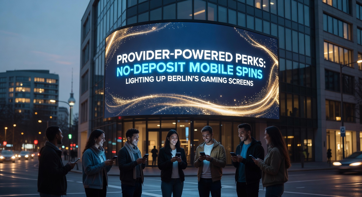Bunte Mobile-Slot-Bildschirme leuchten in Berlins Straßen, symbolisieren den Aufstieg einlageloser Freispiele von Top-Providern